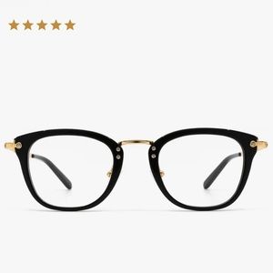 NEW DIFF Eyewear Rue Blue Light Blocking Screen Glasses, Black & Gold Frames